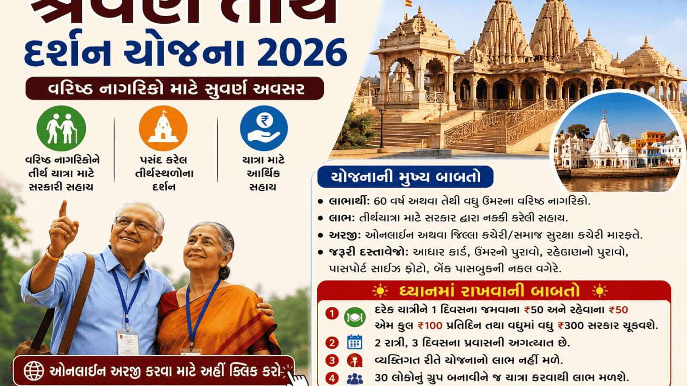Shravan Tirth Darshan Yojana Gujarat 2026